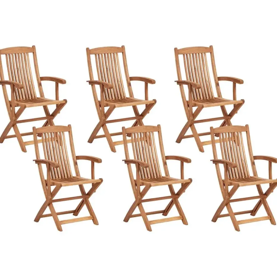 MAUI II - Tuinset voor 6 - Lichte houtkleur - Acaciahout