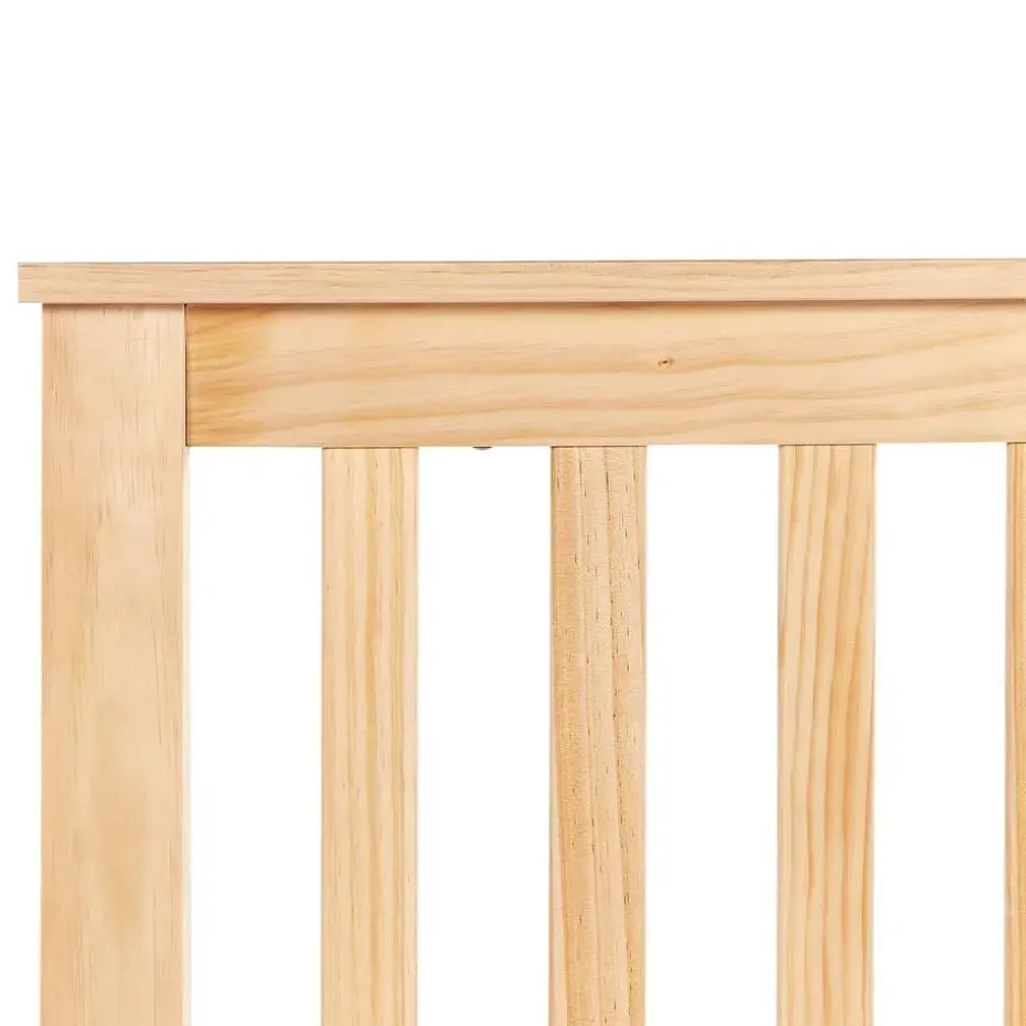 MAYENNE - Tweepersoonsbed - Lichtbruin - 140 x 200 cm - Dennenhout