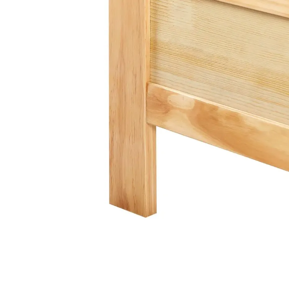 MAYENNE - Tweepersoonsbed - Lichtbruin - 140 x 200 cm - Dennenhout