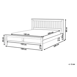 MAYENNE - Tweepersoonsbed - Lichtbruin - 140 x 200 cm - Dennenhout
