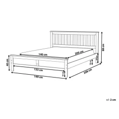 MAYENNE - Tweepersoonsbed - Lichtbruin - 140 x 200 cm - Dennenhout