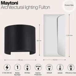 Maytoni Outdoor - Architecturale verlichting Fulton - Zwart