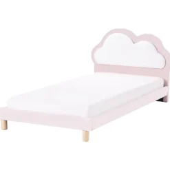 MAZOU - Eenpersoonsbed - Roze - 90 x 200 cm - Fluweel