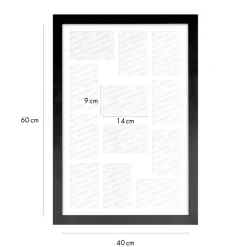 MDF Fotokader - voor 12 Foto's van 10x15cm - Fotolijst 40x60cm - Zwart
