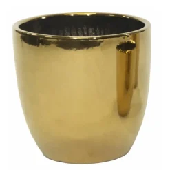 Mega Collections Bloempot Emperor - rond - goud - D30 x H31 cm