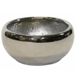 Mega Collections Bloempot Emperor - rond - zilver - D33 x H17 cm