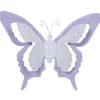 Mega Collections muurvlinder - lila - metaal - 36 cm