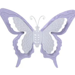 Mega Collections muurvlinder - lila - metaal - 36 cm