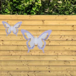 Mega Collections muurvlinder - lila - metaal - 36 cm