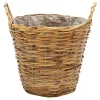 Mega Collections Plantenmand Cuba - rotan - lichtbruin - D17 x H14 cm