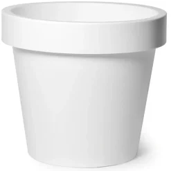 Mega Collections Plantenpot/bloempot - kunststof - wit - D30 cm