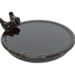 Mega Collections vogelbad/voederschaal - bruin - D30 x H11cm