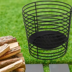 Mega Collections Vuurkorf - zwart - ijzer - D38 x H40 cm - rond