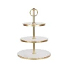 MEGARA - Etagère - Wit/Goud - Marmer
