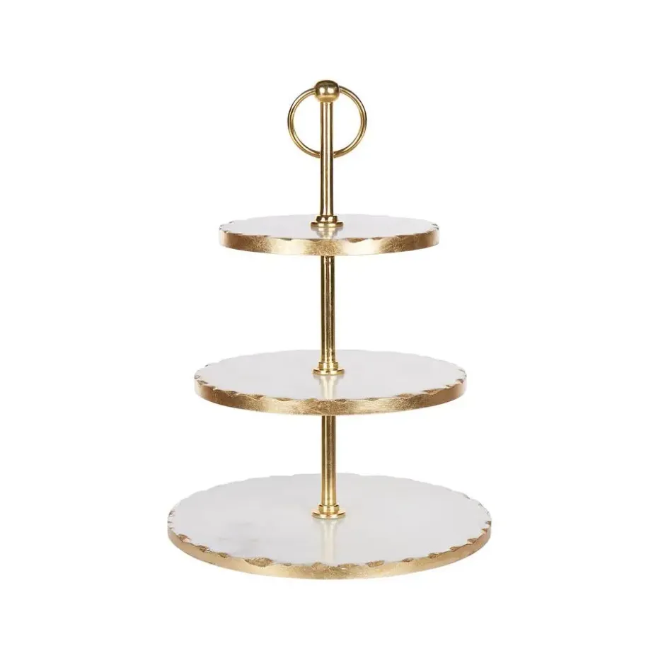 MEGARA - Etagère - Wit/Goud - Marmer