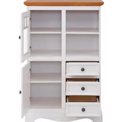 Melissa - Dressoir met 4 deuren en 2 laden in wit / natuurlijk grenen