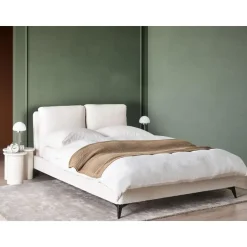 MELLE - Tweepersoonsbed - Gebroken wit - 140 x 200 cm - Bouclé