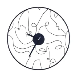 MENTON - Wandklok - Zwart - Ijzer