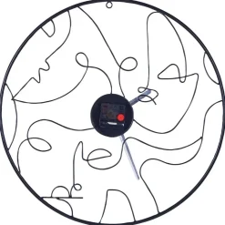 MENTON - Wandklok - Zwart - Ijzer