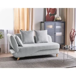 MERI II - Chaise longue - Lichtgrijs - Linkerzijde - Fluweel