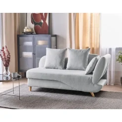 MERI II - Chaise longue - Lichtgrijs - Rechterzijde - Fluweel