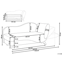 MERI II - Chaise longue - Lichtgrijs - Rechterzijde - Fluweel