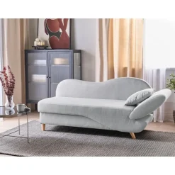 MERI II - Chaise longue - Lichtgrijs - Rechterzijde - Fluweel