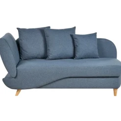 MERI II - Chaise longue met opbergruimte - Blauw - Links - Fluweel