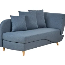 MERI II - Chaise longue met opbergruimte - Blauw - Rechts - Fluweel
