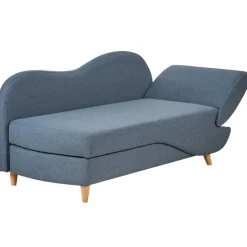 MERI II - Chaise longue met opbergruimte - Blauw - Rechts - Fluweel
