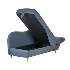 MERI II - Chaise longue met opbergruimte - Blauw - Rechts - Fluweel