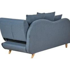MERI II - Chaise longue met opbergruimte - Blauw - Rechts - Fluweel