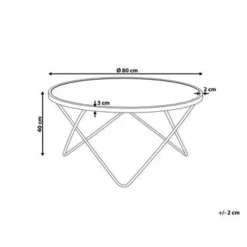 MERIDIAN II - Salontafel - Wit/Goud - Veiligheidsglas