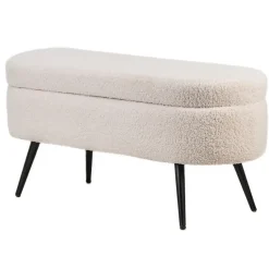 Metalen bank met witte krullen