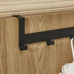 Metalen Deurkapstok Deurhanger Kapstok voor Handdoek en Kleding, Metaal, Zwart