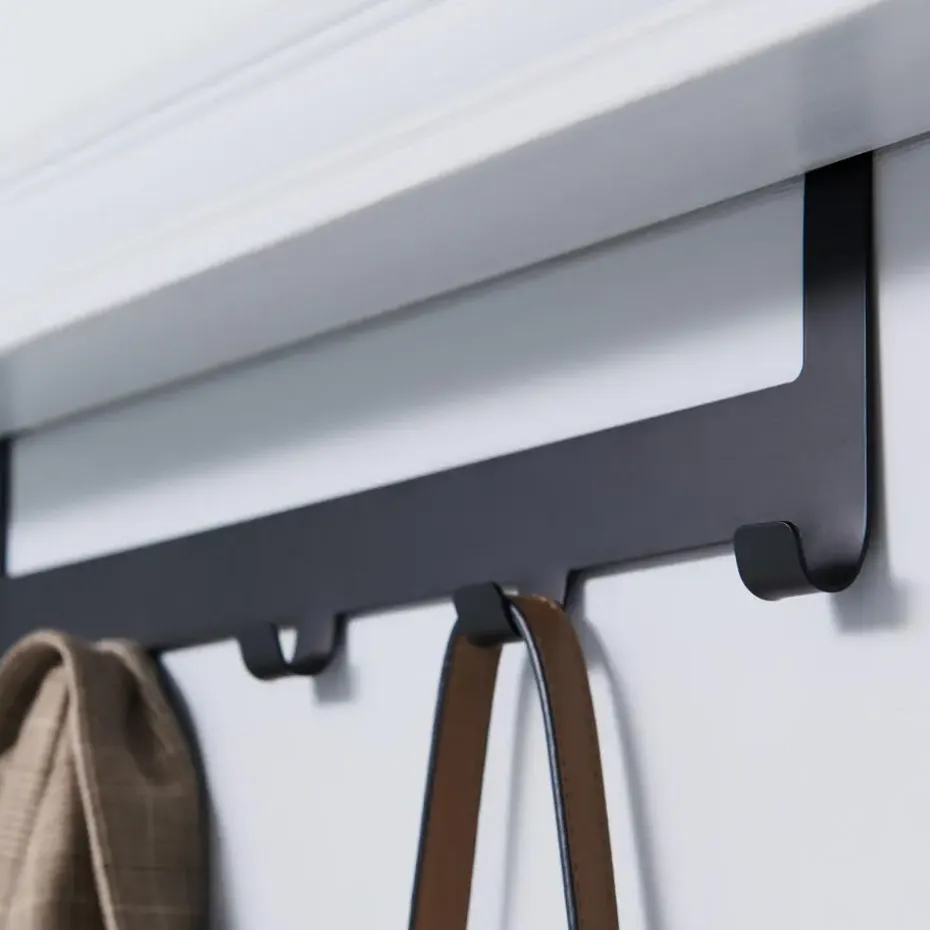 Metalen Deurkapstok Deurhanger Kapstok voor Handdoek en Kleding, Metaal, Zwart