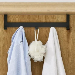 Metalen Deurkapstok Deurhanger Kapstok voor Handdoek en Kleding, Metaal, Zwart