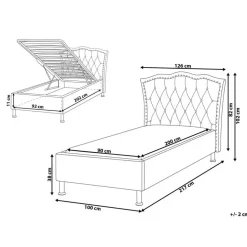 METZ - Bed met opbergruimte - Beige - 90 x 200 cm - Fluweel