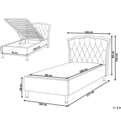 METZ - Bed met opbergruimte - Beige - 90 x 200 cm - Fluweel