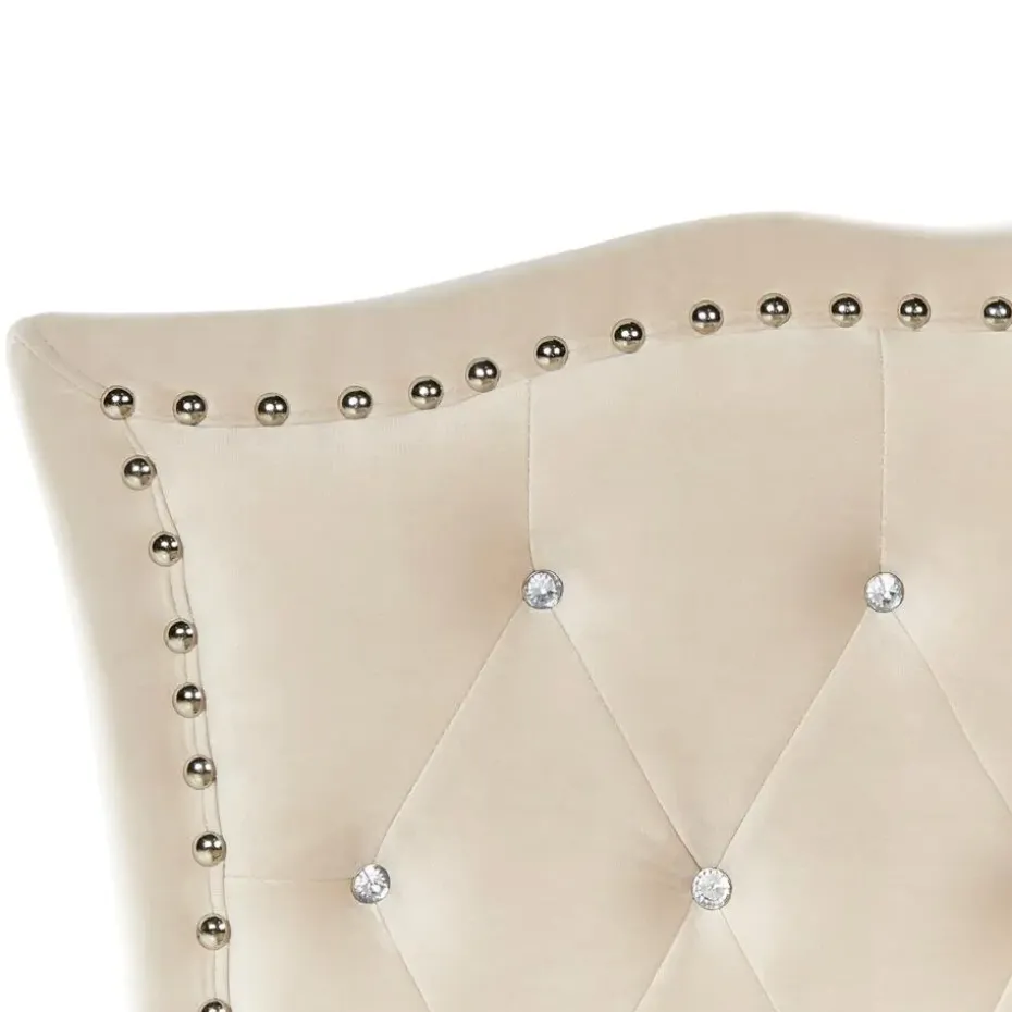 METZ - Bed met opbergruimte - Beige - 90 x 200 cm - Fluweel