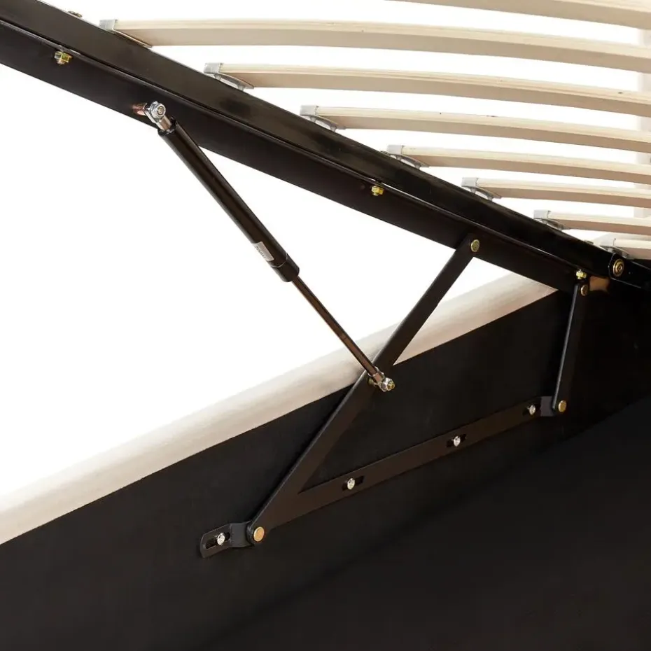 METZ - Bed met opbergruimte - Beige - 90 x 200 cm - Fluweel