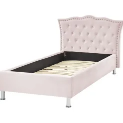 METZ - Eenpersoonsbed - Roze - 90 x 200 cm - Fluweel