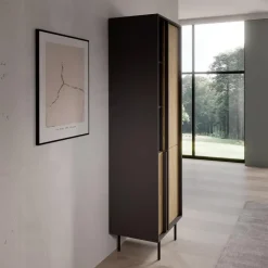 Meubella - Antigo - Boekenkast - Eiken/Antraciet - 63x43x195 cm