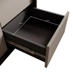 Meubella - Antigo - Dressoir - Beige/Antraciet - 123x43x87 cm