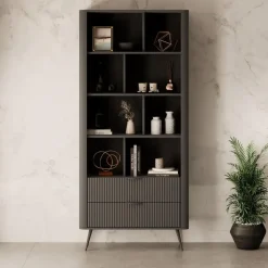 Meubella - Boekenkast Lima - Zwart - 88 cm