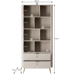 Meubella - Boekenkast Lima - Zwart - 88 cm