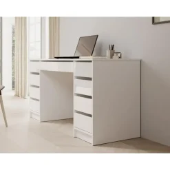 Meubella - Bureau Avio 2 - Wit hoogglans - 154 cm