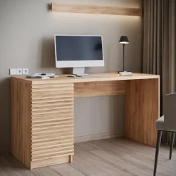 Meubella - Bureau Bergamo - Eiken - 140 cm