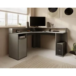 Meubella - Bureau Charlotte - Grijs - 139 cm