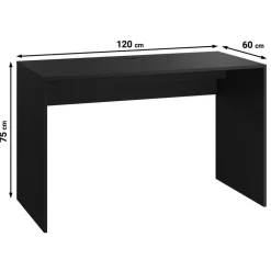 Meubella - Bureau Nyon - Zwart - 120 cm